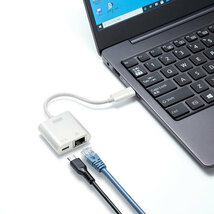まとめ得 サンワサプライ USB3.2 TypeC-LAN変換アダプタ(PD対応・ブラック) USB-CVLAN7W x [2個] /l_画像2