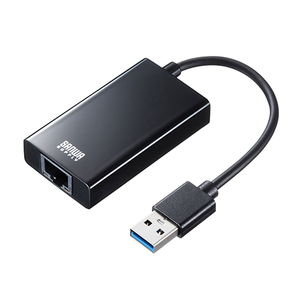 サンワサプライ USB3.2-LAN変換アダプタ(USBハブポート付・ブラック) USB-CVLAN3BKN /l