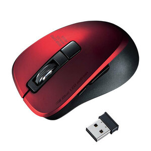  Sanwa Supply quiet sound wireless blue LED mouse (5 button * red ) MA-WBL153R /l