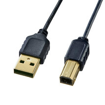 まとめ得 サンワサプライ 極細USBケーブル (USB2.0 A-Bタイプ) 1m ブラック KU20-SL10BKK x [3個] /l_画像1