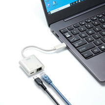 サンワサプライ USB3.2 TypeC-LAN変換アダプタ(PD対応・ブラック) USB-CVLAN7W /l_画像2