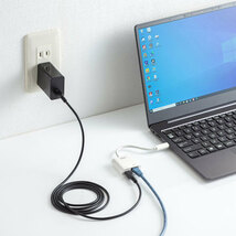 サンワサプライ USB3.2 TypeC-LAN変換アダプタ(PD対応・ブラック) USB-CVLAN7W /l_画像3