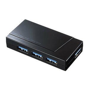 まとめ得 サンワサプライ USB3.2 Gen1 4ポートハブ(4ポート・セルフ/バスパワー両用) USB-3H418BKN x [2個] /l