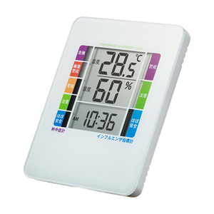 サンワサプライ 熱中症&インフルエンザ表示付きデジタル温湿度計(警告ブザー設定機能付き) CHE-TPHU2WN /l