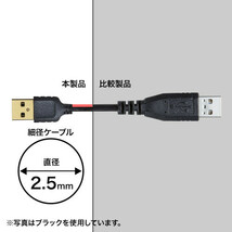 まとめ得 サンワサプライ 極細ミニUSBケーブル (ミニBタイプ) KU-SLAMB515WK x [2個] /l_画像3