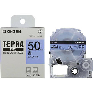 キングジム テプラPROテープ カラーラベル 50mm 青 SC50B /l