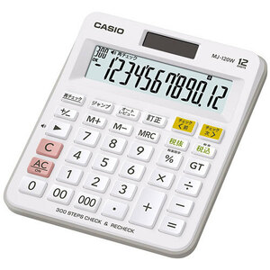 カシオ計算機 CASIO チェック検算電卓 ミニジャストタイプ12桁 MJ-120W-N /l