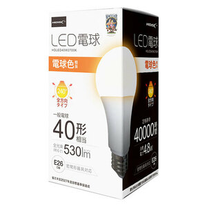 まとめ得 HIDISC LED電球(一般電球40形相当) 電球色 HDLED40W2700K x [4個] /l