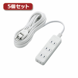 まとめ得 5個セットエレコム ほこりシャッター付き電源タップ T-ST02-22450WH T-ST02-22450WHX5 x [2個] /l