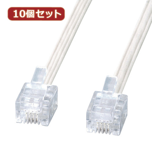 10個セット サンワサプライ エコロジー電話ケーブル TEL-E4-1N2 TEL-E4-1N2X10 /l