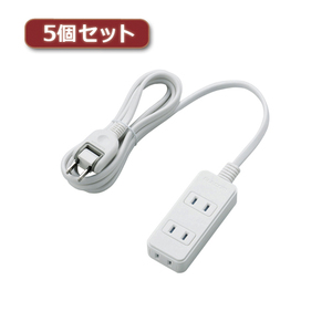 まとめ得 5個セットエレコム 電源タップ(雷ガード・ほこりシャッター) T-KST02-22320WH T-KST02-22320WHX5 x [2個] /l