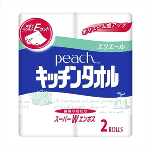 まとめ得 ピーチキッチンタオル　２Ｒ 　 日清紡ペーパー日清紡 　 キッチンタオル x [15個] /h