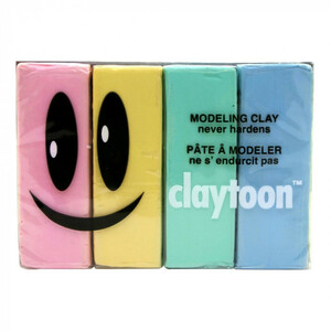 MODELING CLAY(モデリングクレイ)　claytoon(クレイトーン)　カラー油粘土　4色組(スイートハート)　1Pound　3個セット /a