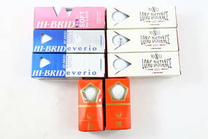 管121315/DUNLOP/１円から〜/ゴルフ　8点セット/　HI-BRID everio＆HI-BRID　Bb ＆DDH360＆MAXFLI LONG DISTANCE ゴルフボール 三層構造