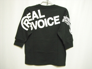 【J453】送料無料★新品未使用★RealBvoice リアルビーボイス 七分袖Tシャツ Mサイズ ブラック 黒ロゴプリント ストリート サーフ系 ロンT