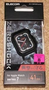 ★新品★ELECOM Apple Watch series 7/8 41mm ZEROSHOCK ゼロショックケース ブラック