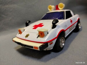 昭和レトロ 1980年代 消防庁マツダ サバンナ 　RX 7　ブリキ イチコーヨネザワフリクション