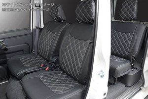 [ белая отстрочка ] Hijet Cargo круиз / круиз турбо поздняя версия (2017.11 после ) специальный стеганое полотно чехол для сиденья черный Daihatsu 