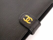 美品☆CHANEL【シャネル】レザー手帳ケース アジェンダ☆ブラック☆ココマーク☆ロゴ☆箱付☆Gカード付☆レディース_画像2