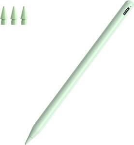 ワイヤレス/Type-C急速充電タッチペン iPad スタイラスペン Ciscle アップルペンシル 磁気吸着充電 apple pencil交換 替え芯3枚付き green 