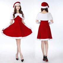 VEAMOR レディース 超かわいい ワンピース セクシー サンタ ミニワンピ 衣装 クリスマス コスプレ トップス スカート 帽子 4点 セット_画像7