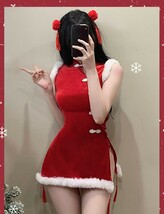 クリスマス衣装　サンタクロース　チャイナ服　Xmas コスプレ衣装　新品　セクシーコスプレ_画像3