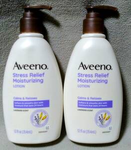 ■送料無料■2個組 アビーノ 354ml ストレスリリーフ モイスチャライジングローション Aveeno Stress Relief Moisturizing