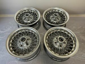 当時物 ワイヤー ホイール 15インチ 15x6.5J +15(実測) 114.3/5H 中古4本 希少 旧車