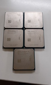 L1218-04　CPU5個セット AMD Athlon II ADX2200CK22GM ×3 ADX2400CK23GM ×1　Phenom II HD2550WFK2DGI ×1