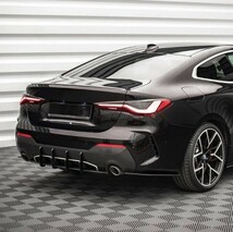 【送料無料】 リアバンパー ディフューザー センター ブラック BMW 4シリーズ G22 G23 2020- クーペ 2ドア リア スポイラー カナード_画像6