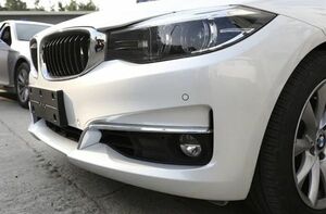 【送料無料】フロントBumper FoglampCover Silverー メッキ BMW F34 3 Series GT グランツーリスモ 2013-2019 フロント フォグ