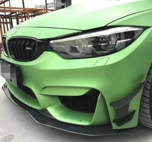 【送料無料】フロントバンパー フロントカナード ブラック BMW 3シリーズ 4シリーズ M3 M4 F80 F82 F83 2014-2019 フィン スポイラー