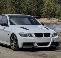 【送料無料】フロントバンパー フォグランプカバー カーボン BMW 3シリーズ E90 E91 Mスポーツ 2005-2008 フロント フォグ カバー_画像6