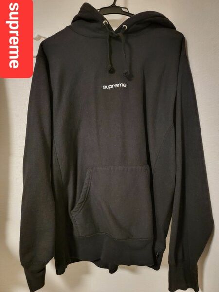 supreme 黒 フーディ Compact Logo Hoode Sweatshirt