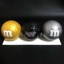 【大特価・貴重】ゴルフボール！《m&m’s WORLD》金・銀・黒　3点セット★未使用・現品限り！_画像4