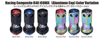 KYO-EI キョウエイ レーシングコンポジット R40 iCONIX(アルミキャップ付) M12×P1.5 ネオクロ/レッド (ナット16個/ロック4個)_画像3