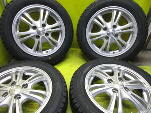 店）WB155/65R14 国産 ダンロップＷＭ０２　新品+中古 14インチ 4.5J +45 4H100 新品 スタッドレス　2023年製 N-BOX タント