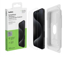 511h2714　【Apple公認ガラスフィルム】Belkin iPhone 15 Pro Max用 UltraGlass 2保護ガラスフィルム _画像10