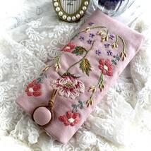◆◆刺繍めがねケース*多種お花アレンジお花刺繍…ピンク系handmade♪_画像4