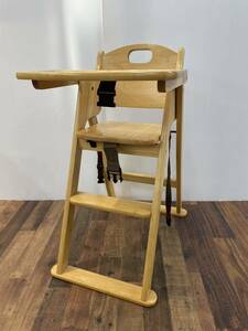 送料無料h55275 KATOJI カトージ ベビーチェア 折りたたみ式 ベビー 子供 ハイチェアー 子供用椅子 木製 家具