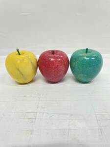  free shipping h55678 apple. ornament 3 piece set paperweight weight ... interior objet d'art 