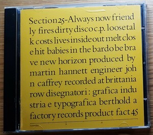 Section 25 / Always Now CD post punk factory