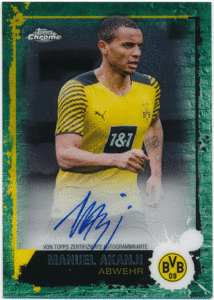 Manuel Akanji 2021-22 Topps Chrome Borussia Dortmund Green Refractor Auto 25枚限定 グリーンリフオート マヌエル・アカンジ