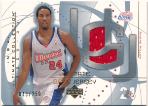 Andre Miller NBA 2002-03 UD Ultimate Collection Game Jersey 250枚限定 ジャージカード アンドレ・ミラー