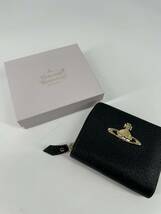 希少/美品/vivienne westwood/レザー オーブ ラウンドジップ 二つ折り財布/黒/ヴィヴィアンウエストウッド/ウォレット 本革 長財布_画像1