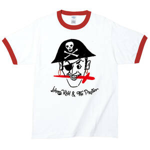 【XLサイズ 新品 白赤Tシャツ】Johnny Kidd & The Pirates ジョニー・キッド&ザ・パイレーツ ミッシェルガンエレファント バンドTシャツ