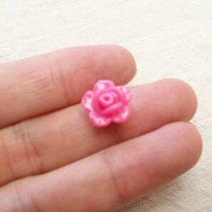 即決☆ 100個 穴あり バラ アクリルビーズ ★ パーツ ハンドメイドアクセサリー 資材 薔薇 カボションの画像9