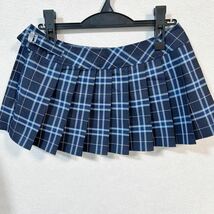 制服 紺・青・水色・ピンク チェック柄 マイクロミニスカート W73 丈27 冬用 大きいサイズ_画像2