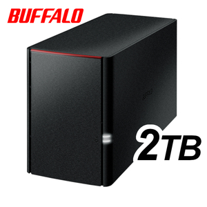 送料無料●美品●BUFFALO　2TB　NAS　ネットワーク対応ハードディスク　LS220D0202G 1TB×2台HDD/2ベイ/RAID/DLNAサーバー/DTCP-IP機能搭載
