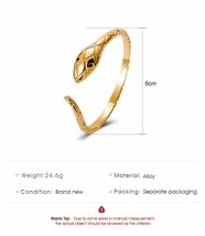オープンブレスレット 腕輪 ゴールド 蛇 スネーク 干支 レディース 韓国 メンズ ユニセックス アニマル 十二支 ラッキーアイテム #C1854-4_画像2